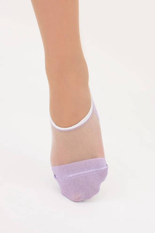 Носки следки с прозрачной вставкой WS0 CRISTAL 001 Giulia (lilac), фиолетовый