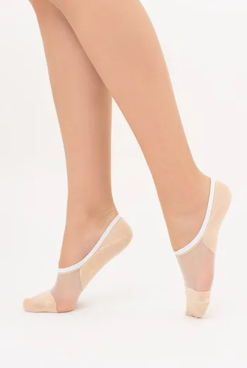 Носки следки с прозрачной вставкой WS0 CRISTAL 001 Giulia (panna), бежевый