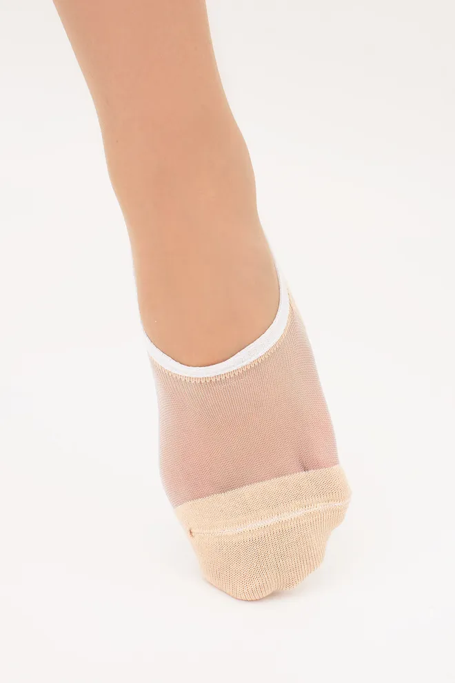 Носки следки с прозрачной вставкой WS0 CRISTAL 001 Giulia (panna), бежевый