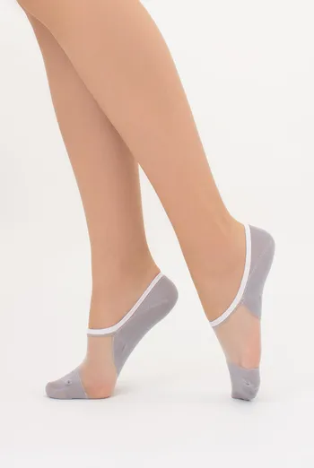 Носки следки с прозрачной вставкой WS0 CRISTAL 001 Giulia (silver), серый