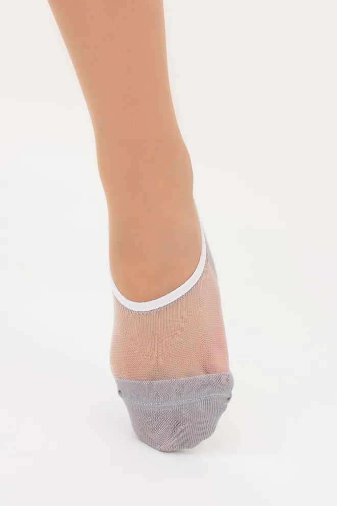 Носки следки с прозрачной вставкой WS0 CRISTAL 001 Giulia (silver), серый