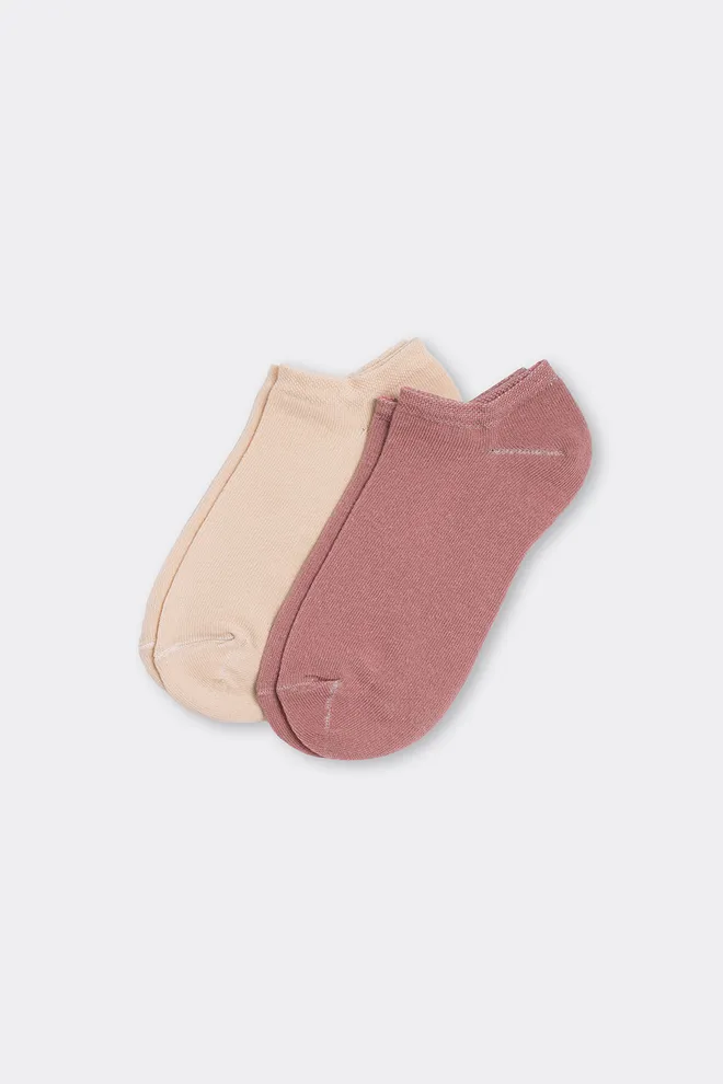 Носки женские короткие 2 пары WS1 CLASSIC Giulia (panna/ash rose), бежевый/розовый