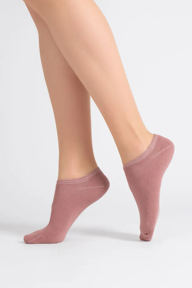 Носки женские короткие 2 пары WS1 CLASSIC Giulia (panna/ash rose), бежевый/розовый