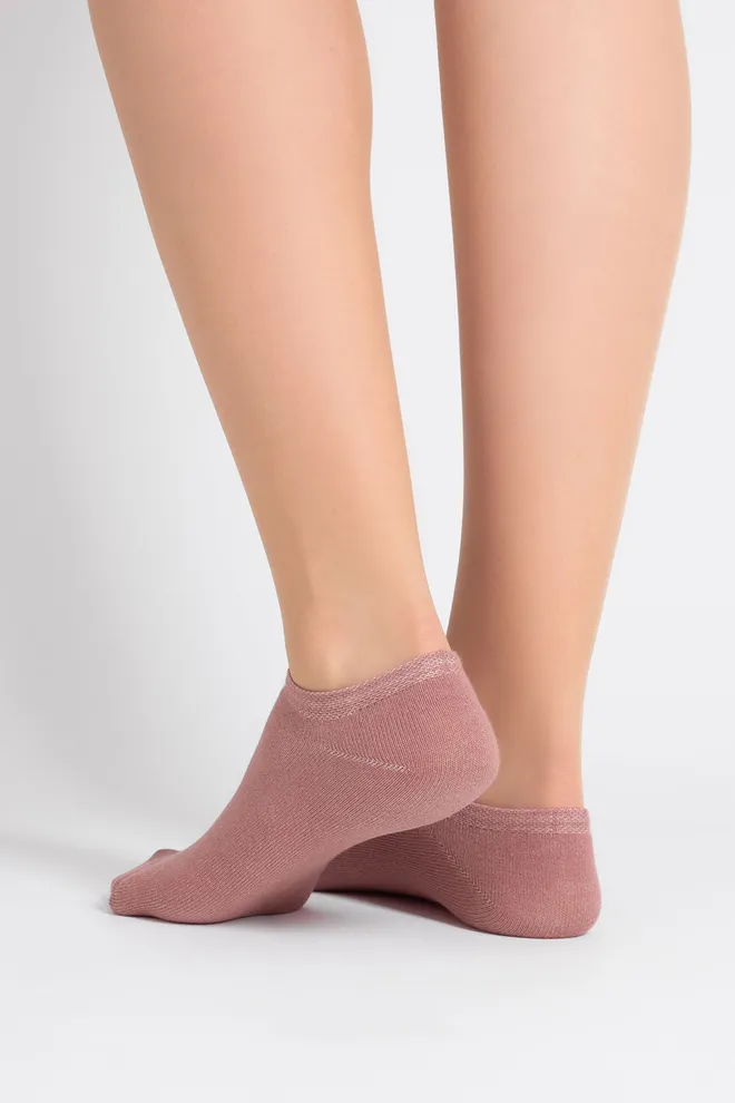 Носки женские короткие 2 пары WS1 CLASSIC Giulia (panna/ash rose), бежевый/розовый