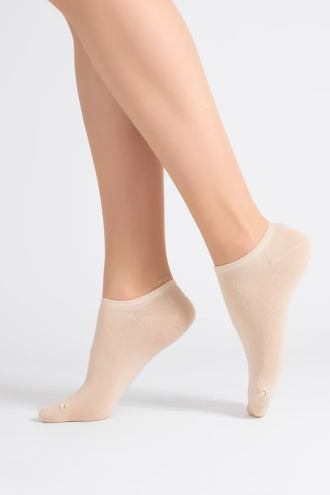 Носки женские короткие 2 пары WS1 CLASSIC Giulia (panna/ash rose), бежевый/розовый