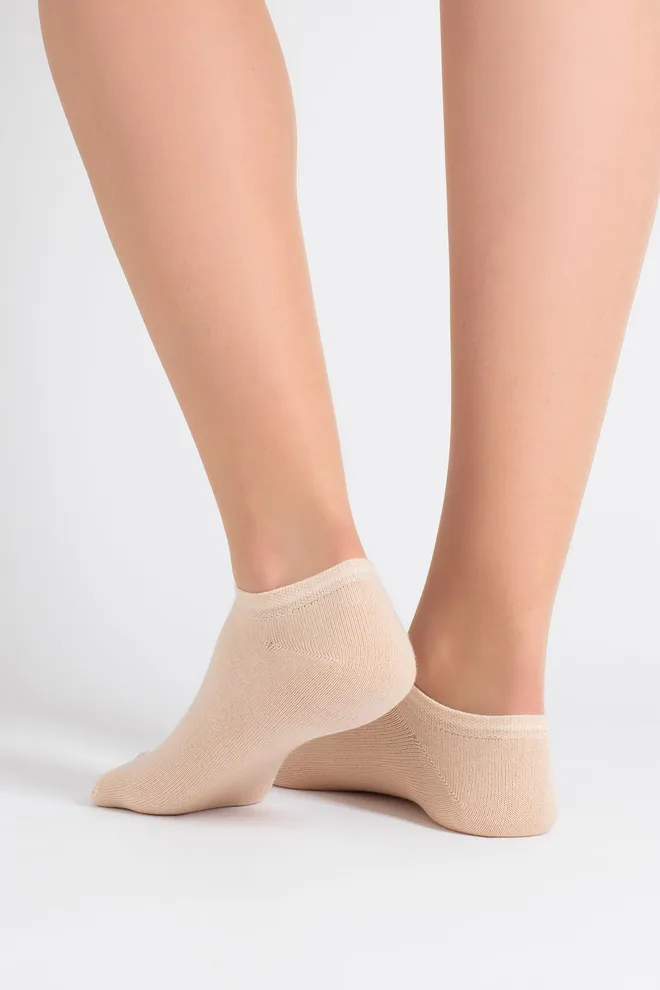 Носки женские короткие 2 пары WS1 CLASSIC Giulia (panna/ash rose), бежевый/розовый