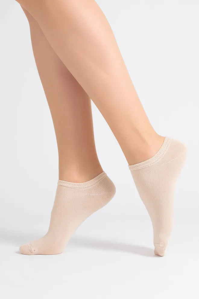 Носки женские короткие 2 пары WS1 CLASSIC Giulia (sand/mocha mousse), бежевый/коричневый