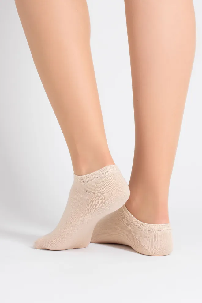 Носки женские короткие 2 пары WS1 CLASSIC Giulia (sand/mocha mousse), бежевый/коричневый