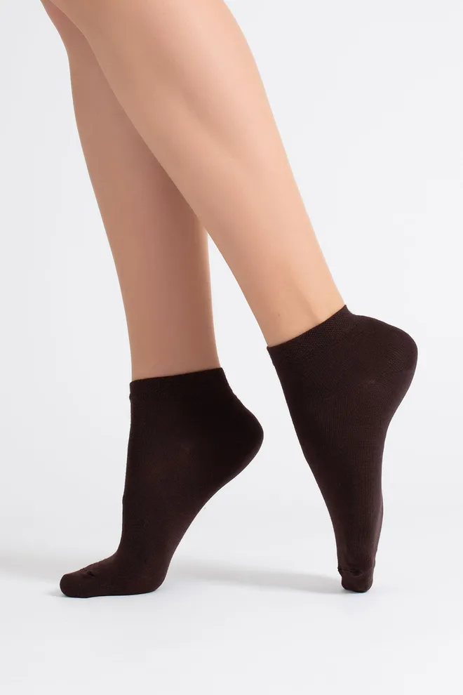 Носки женские короткие 2 пары WS2 CLASSIC Giulia (chocolate/sand), коричневый/бежевый