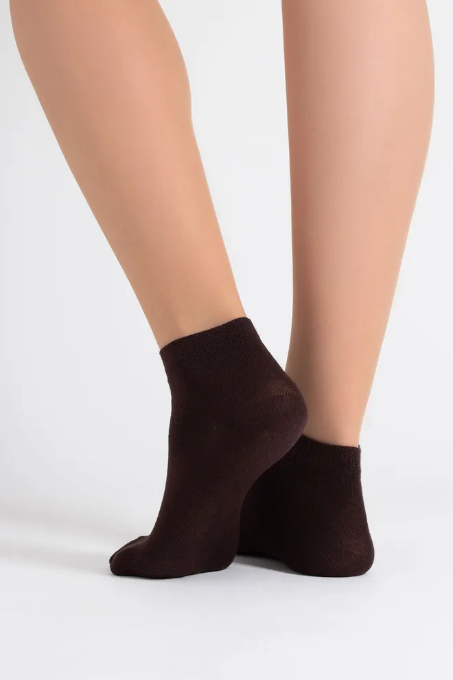 Носки женские короткие 2 пары WS2 CLASSIC Giulia (chocolate/sand), коричневый/бежевый