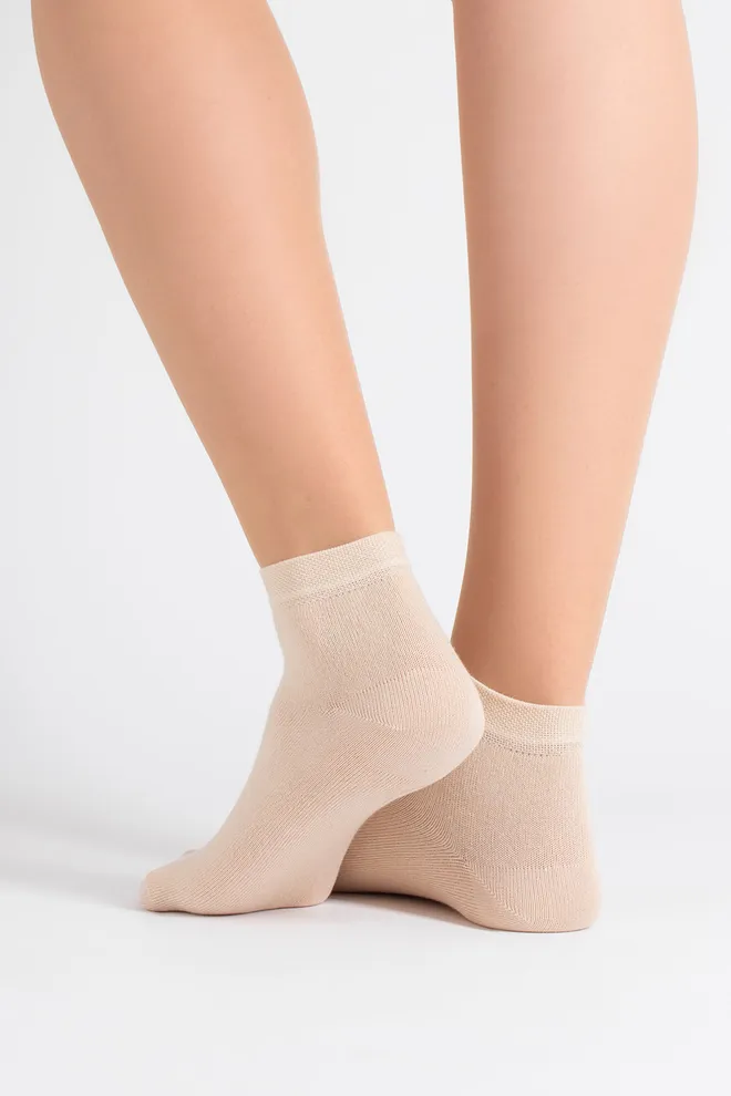 Носки женские короткие 2 пары WS2 CLASSIC Giulia (chocolate/sand), коричневый/бежевый