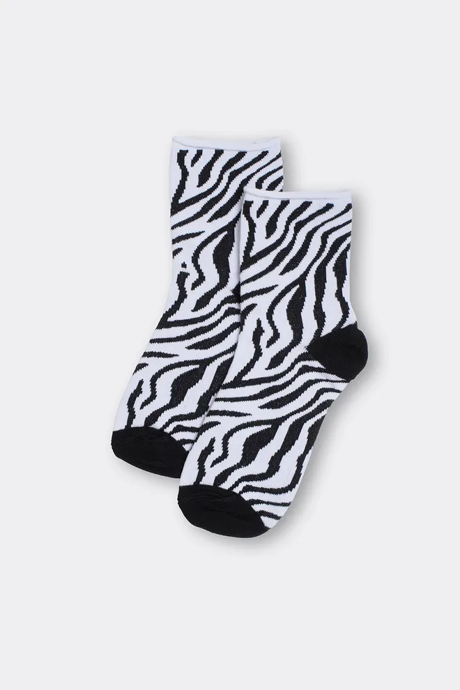 Женские носки Зебра WS2 FASHION 2504 Giulia (black/white), черный/белый