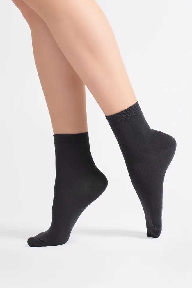 Носки женские классические (2 пары) WS3 CLASSIC Giulia (marsala/iron), бордовый/серый