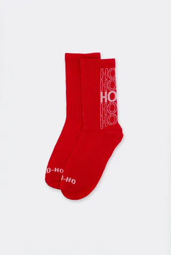 Носки новогодние в рубчик WS3 NEW YEAR STRONG 2601 Giulia (red), красный Носки новогодние в рубчик WS3 NEW YEAR STRONG 2601 Giulia (red), красный