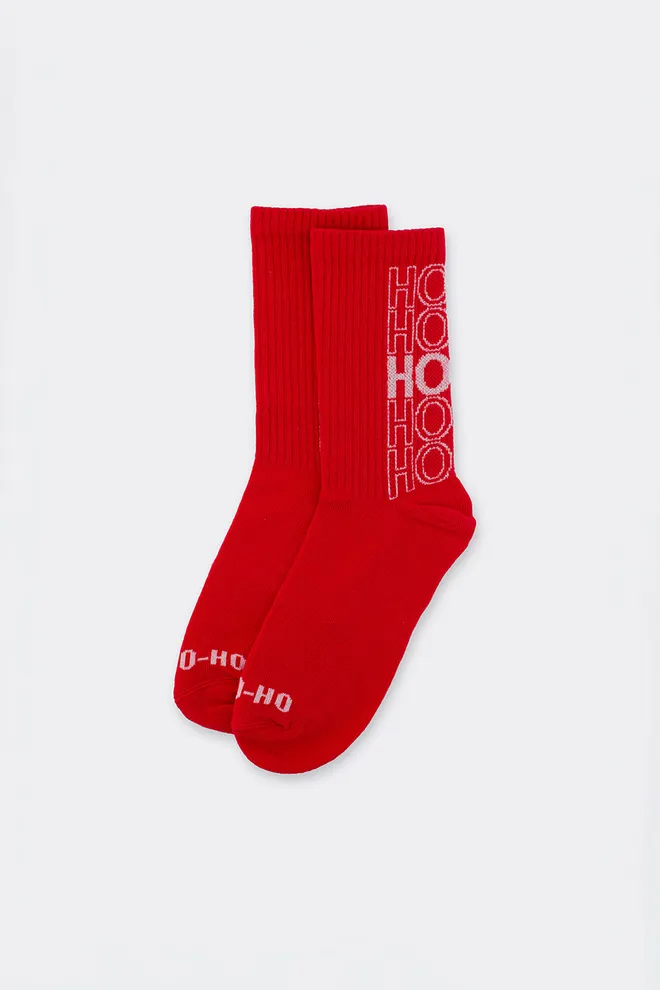 Носки новогодние в рубчик WS3 NEW YEAR STRONG 2601 Giulia (red), красный