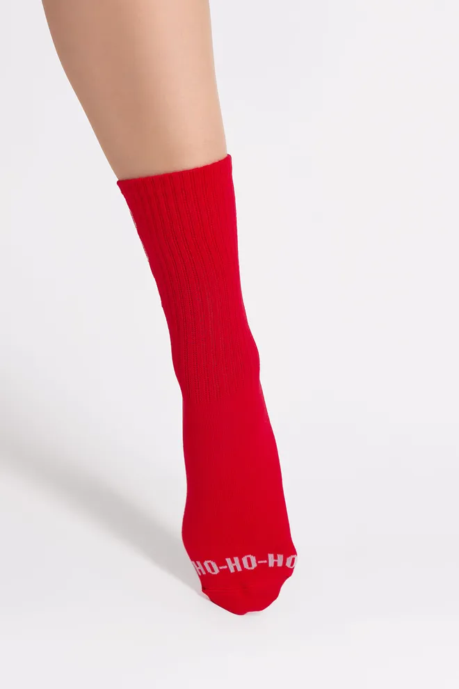 Носки новогодние в рубчик WS3 NEW YEAR STRONG 2601 Giulia (red), красный