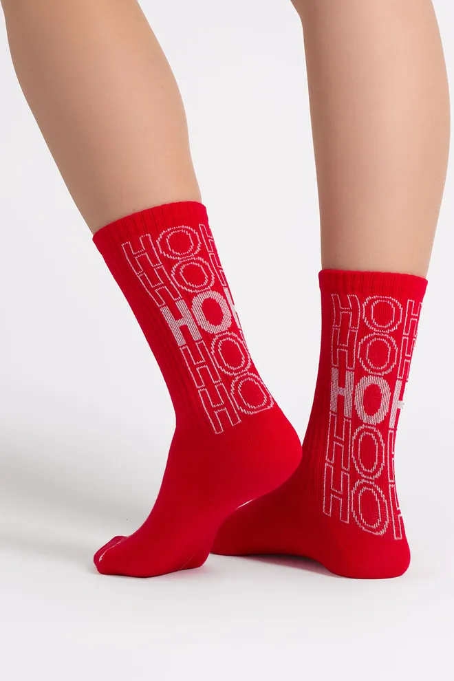 Носки новогодние в рубчик WS3 NEW YEAR STRONG 2601 Giulia (red), красный