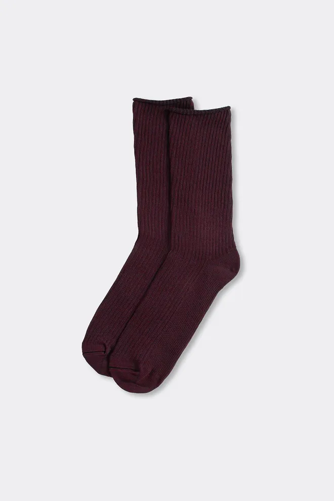 Носки женские в рубчик WS4 RIB Giulia (marsala), бордовый