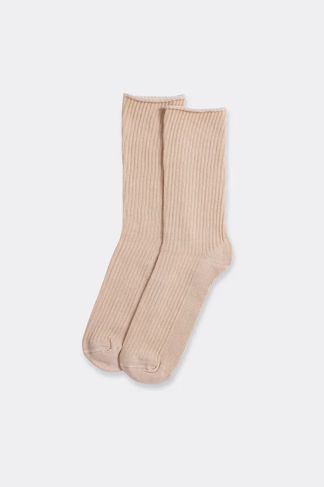 Носки женские в рубчик WS4 RIB Giulia (sand), бежевый