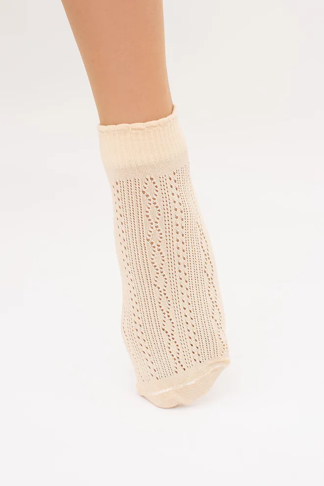 Носки с ажурным плетением WS1 AIR 011 Giulia (beige), бежевый