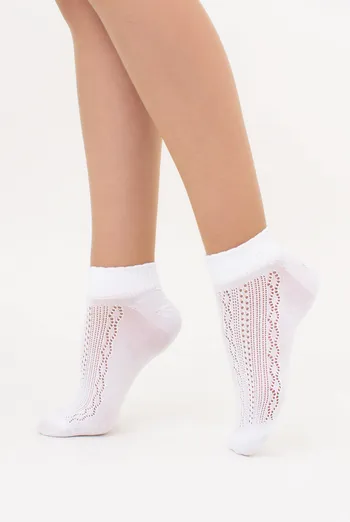 Носки с ажурным плетением WS1 AIR 011 Giulia (bianco), белый