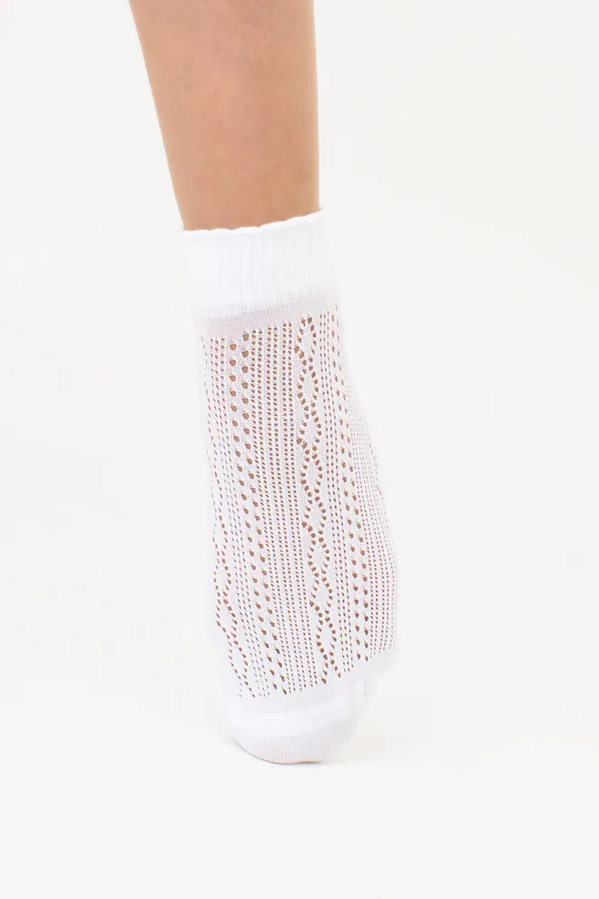Носки с ажурным плетением WS1 AIR 011 Giulia (bianco), белый
