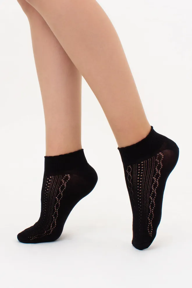 Носки с ажурным плетением WS1 AIR 011 Giulia (nero), чёрный