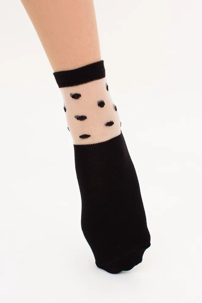 Носки женские в горошек WS2 CRISTAL 018 Giulia (nero), черный