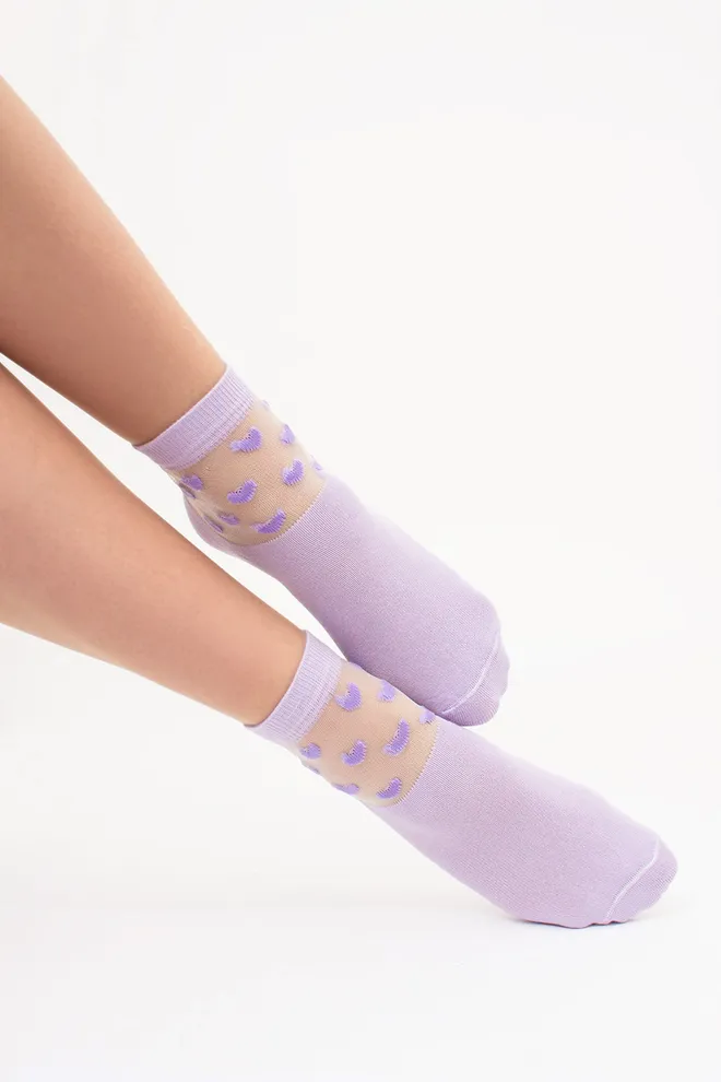 Носки женские классические в сердечко WS2 CRISTAL 008 Giulia (lilac), фиолетовый
