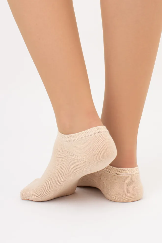 Носки женские короткие 2 пары WS1 CLASSIC Giulia (sand/blushing bride), бежевый/розовый