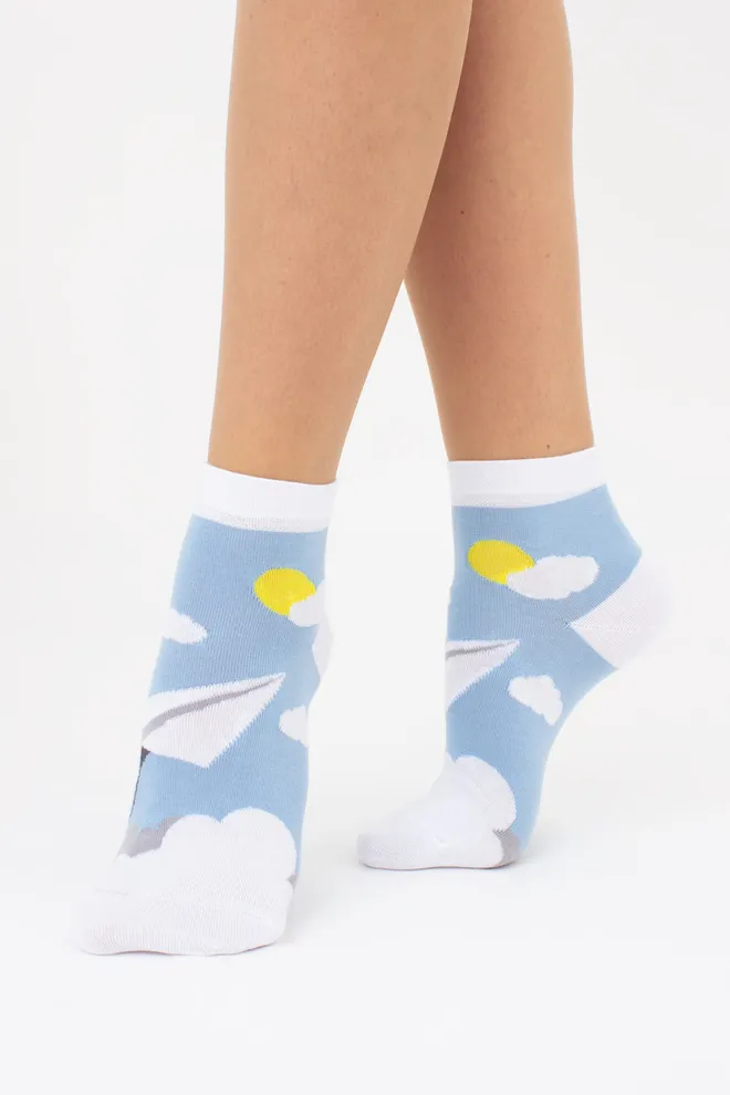 Носки женские "Крылья ветра" (2 пары) WS2 FASHION SET 2404 (пак х2) Giulia (baby blue), голубой