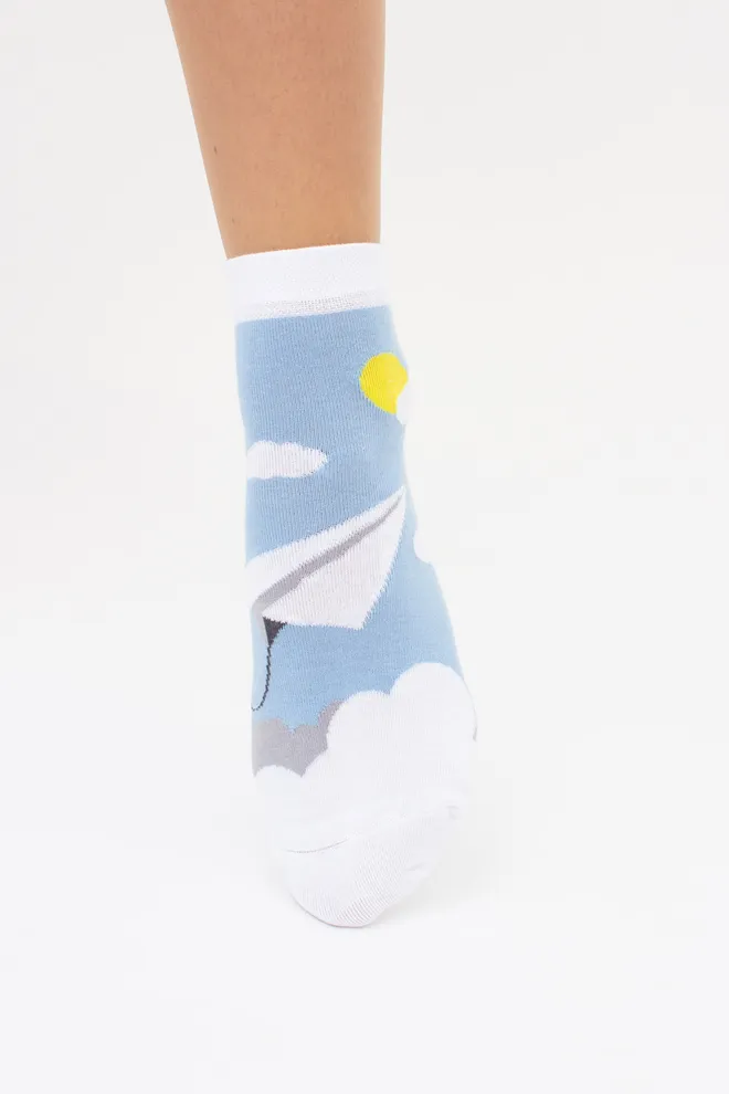 Носки женские "Крылья ветра" (2 пары) WS2 FASHION SET 2404 (пак х2) Giulia (baby blue), голубой