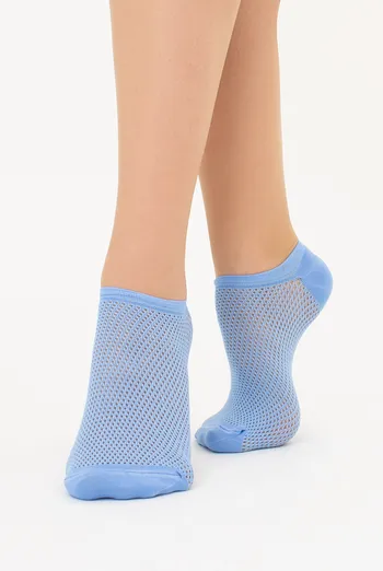 Носки женские невидимые c ажурным рисунком спортивные  WS1 AIR PA 002 (lacecap hydrangea), голубой