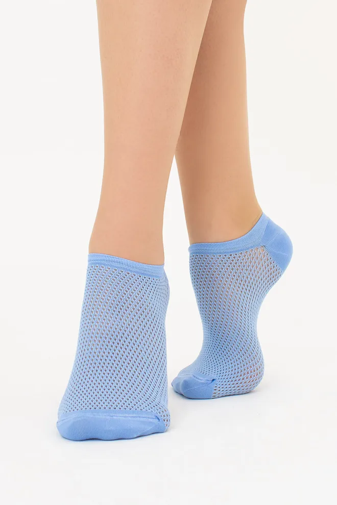 Носки женские невидимые c ажурным рисунком спортивные  WS1 AIR PA 002 (lacecap hydrangea), голубой