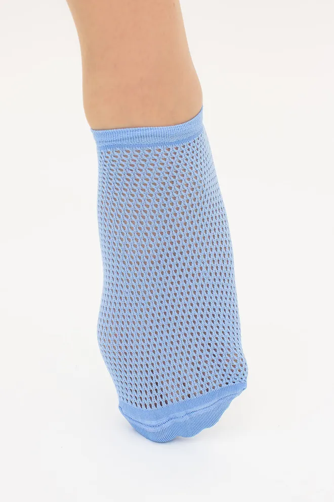 Носки женские невидимые c ажурным рисунком спортивные  WS1 AIR PA 002 (lacecap hydrangea), голубой