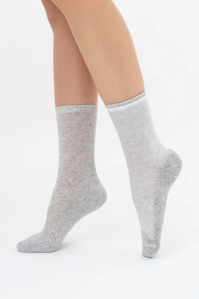 Носки женские теплые WS3 TERRY CLASSIC 003 Giulia (silver melange), серый