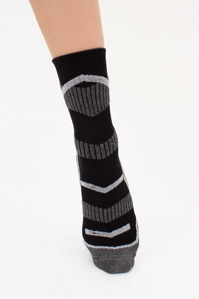 УНИСЕКС трекинговые носки высокие с махровыми вставками US3 WORK TREKKING Giulia (black), черный