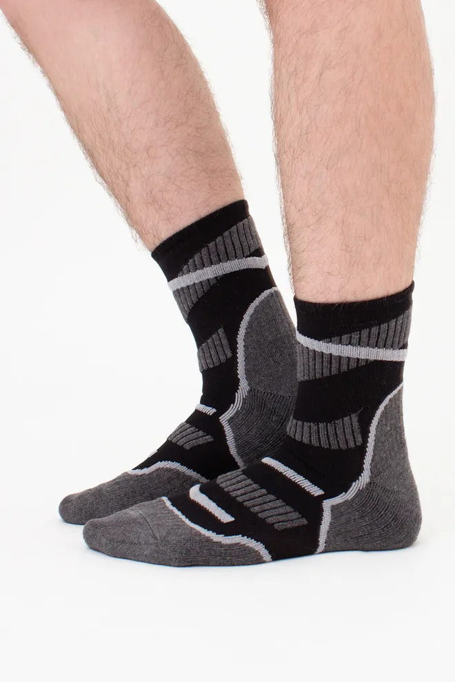 УНИСЕКС трекинговые носки высокие с махровыми вставками US3 WORK TREKKING Giulia (black), черный