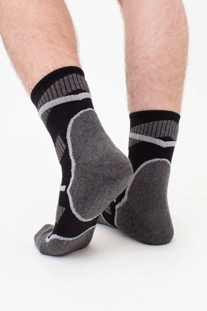 УНИСЕКС трекинговые носки высокие с махровыми вставками US3 WORK TREKKING Giulia (black), черный