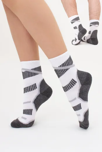 УНИСЕКС трекинговые носки высокие с махровыми вставками US3 WORK TREKKING Giulia (white), белый