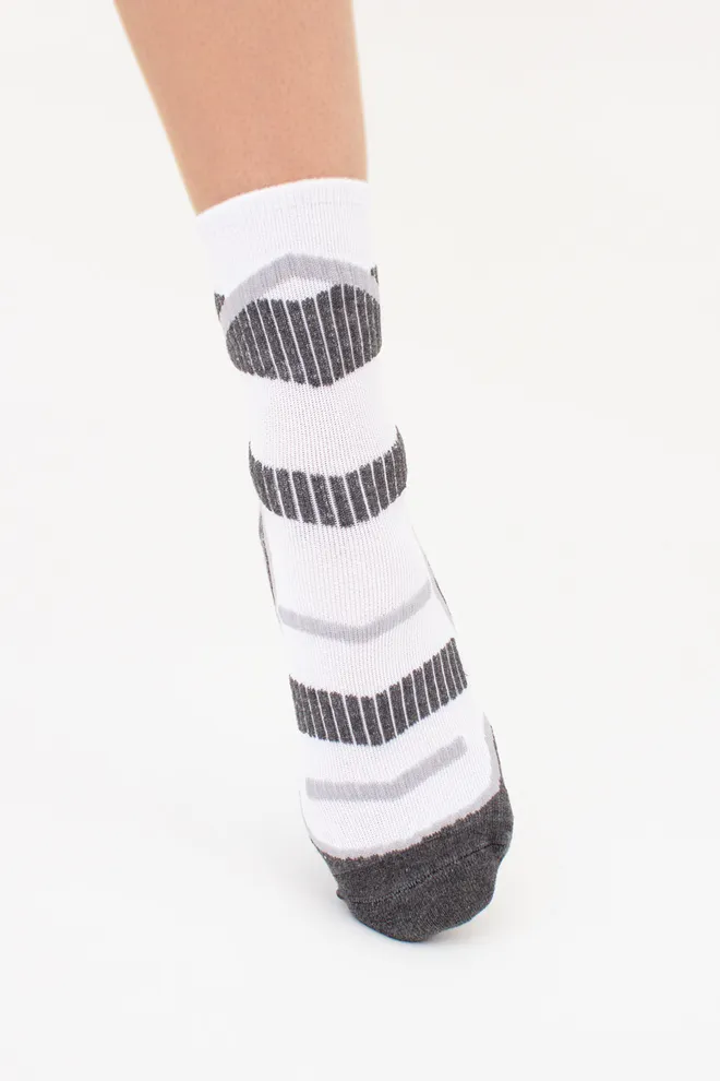 УНИСЕКС трекинговые носки высокие с махровыми вставками US3 WORK TREKKING Giulia (white), белый