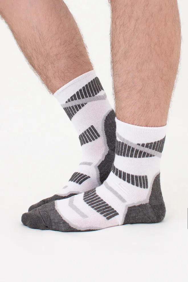 УНИСЕКС трекинговые носки высокие с махровыми вставками US3 WORK TREKKING Giulia (white), белый