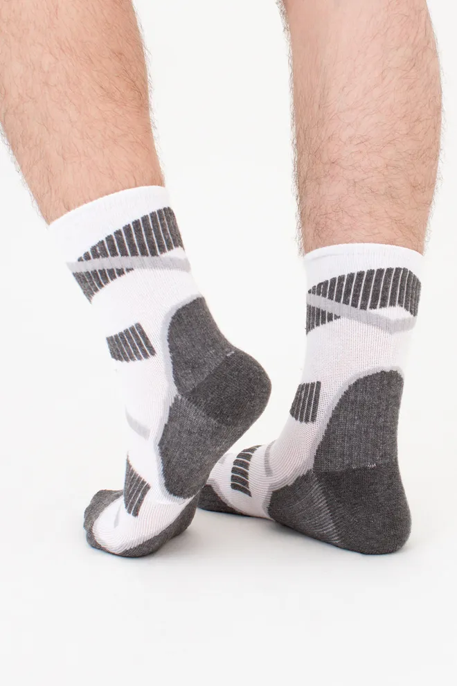 УНИСЕКС трекинговые носки высокие с махровыми вставками US3 WORK TREKKING Giulia (white), белый