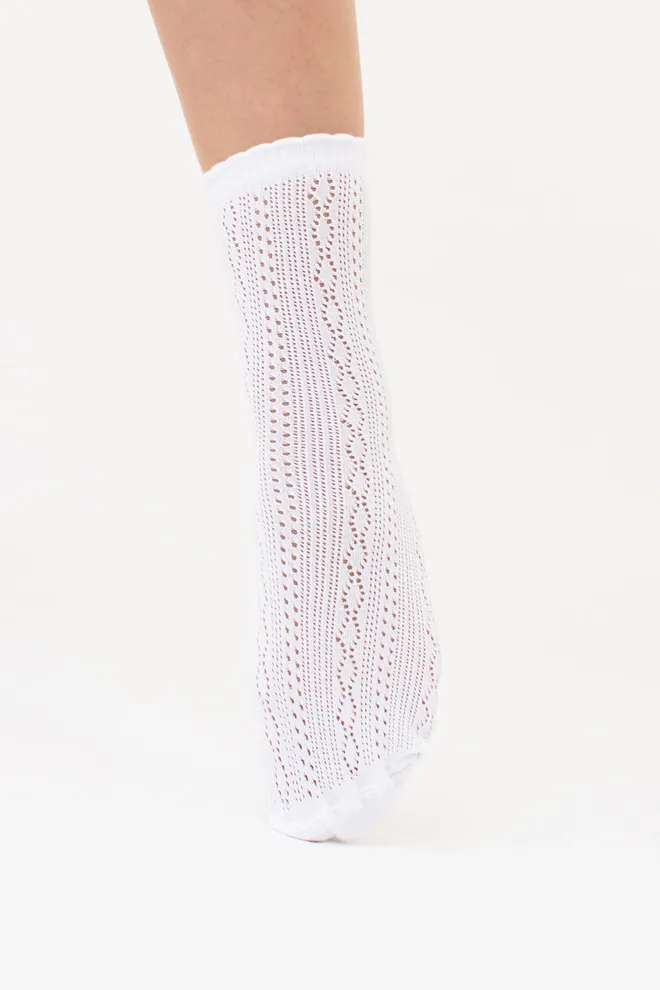 Высокие носки с ажурным плетением WS3 AIR 002 Giulia (bianco), белый