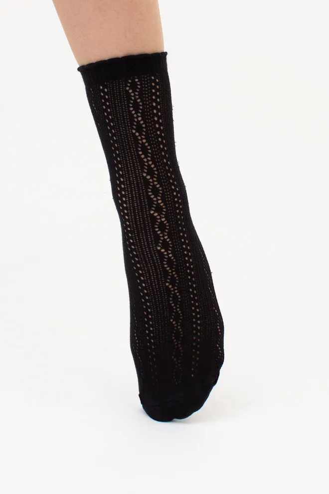 Высокие носки с ажурным плетением WS3 AIR 002 Giulia (nero), чёрный