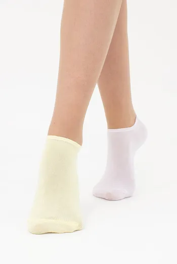 Носки женские короткие 2 пары WS1 CLASSIC Giulia (blushing bride/light yellow), розовый/желтый