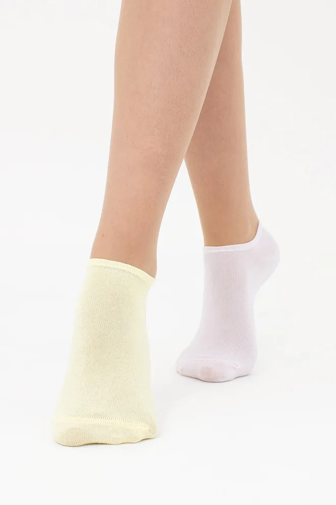 Носки женские короткие 2 пары WS1 CLASSIC Giulia (blushing bride/light yellow), розовый/желтый
