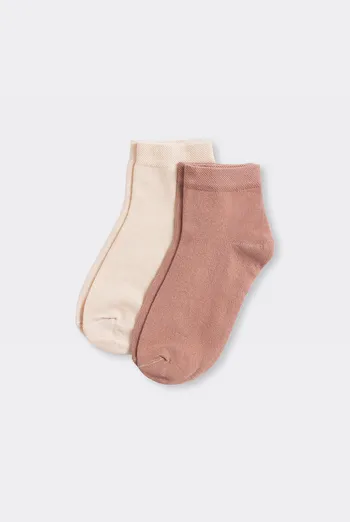 Носки женские короткие 2 пары WS2 CLASSIC Giulia (sand/mocha mousse), бежевый/коричневый