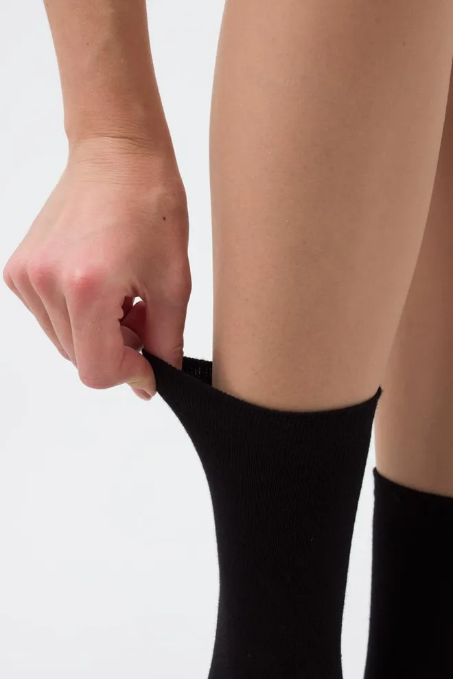 Носки женские классические WS3 CLASSIC Giulia 2 пары (black/silver melange), черный/серый