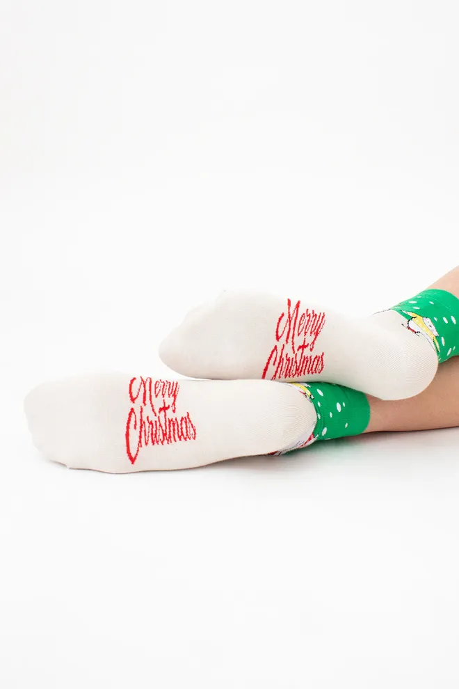 Носки женские классические с новогодним принтом Ws3 New Year (F) 2403 Giulia (island green)